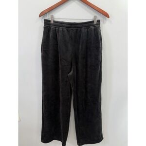 SPAO Black Corduroy Pants Wide Leg Pull On Elastic Waist Y2K Casual Medium